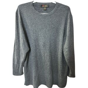Elegant Gray Cashmere Crew Neck Sweater